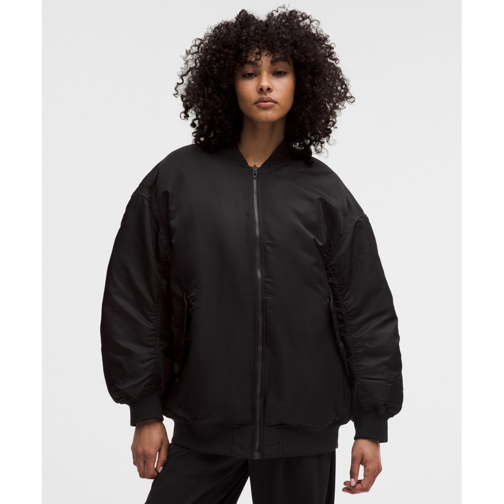 Lululemon Reversible Oversized 600 Down Fill Bomber Jacket Black