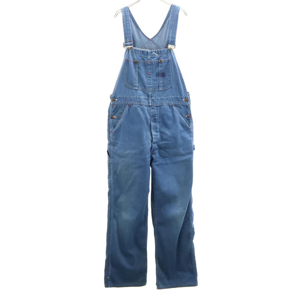 BIG MAC 70s Made In USA Vintage Denim Overall Wash Blue Painter Men's Used