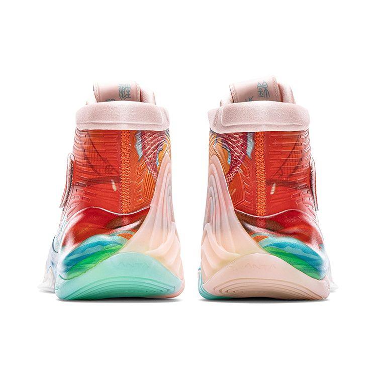 Anta KT6 Koi Fish Basketball Shoes Comfortable Shock Absorption High Top Men sneaker Orange Blue 112041101-9