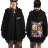 Anime Oosaki Nana Zipper Hoodie Black Stones Komatsu Nana Zip Up Jacket Men Women Manga Grunge Zip Up Sweatshirt Y2k Streetwear