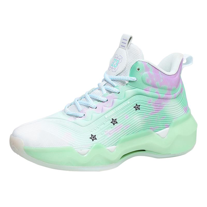 Basketball Shoes for Men Lace-Up High Top Sneakers Mens Retro China Basketball Shoes Breathable Sneakers Walking Shoes