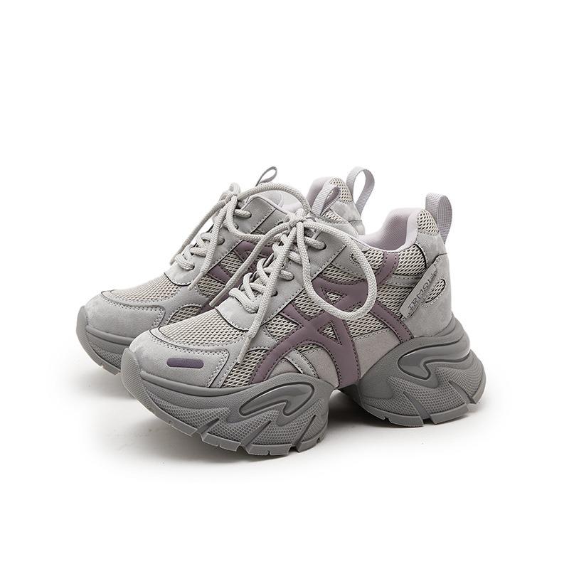 Small inner height increase dad shoes new autumn shoes lightweight and versatile sports platform casual shoes women