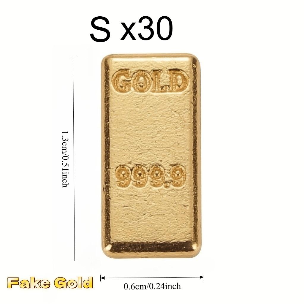 30pcs+1pc Highly Realistic Fake Golden Bars - Modern Metal Decorative Strips, Suitable for Home and Office, No Power Required
