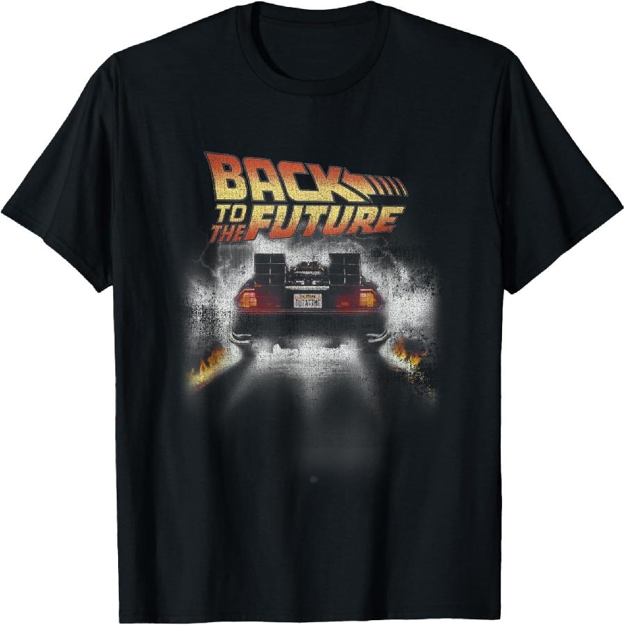 Back To the Future DeLorean 80's Style Neon Graphic T-Shirt T-Shirt