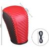 Car Gear Shift Knob Cover, Leather Vehicle Stick Shifting Protector with Nee Red