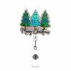 Glitter Acrylic Christmas Tree Retractable Badge Reel Clip Rotatable ID Name Card Buckle Holders Xmas Gift for Nurse Doctors