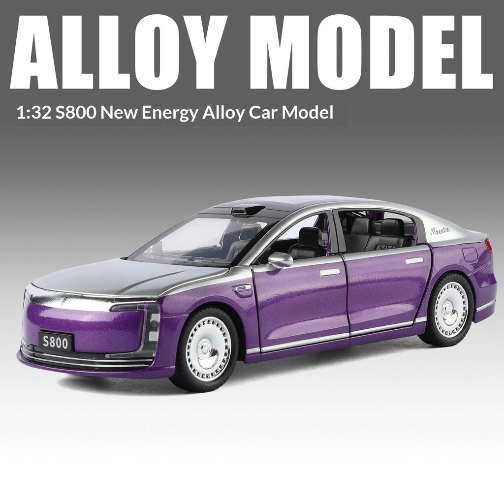 New Energy Vehicle 1/32 Scale S800 Model Toy Metal Die-casting Sound and Light Suitable for Children Over 3 Years Old Toy Car