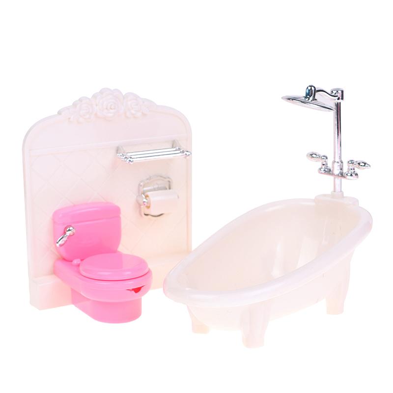 Doll Simulation Bathtub Wash Basin Toilet Matching Model Children Girl Toys
