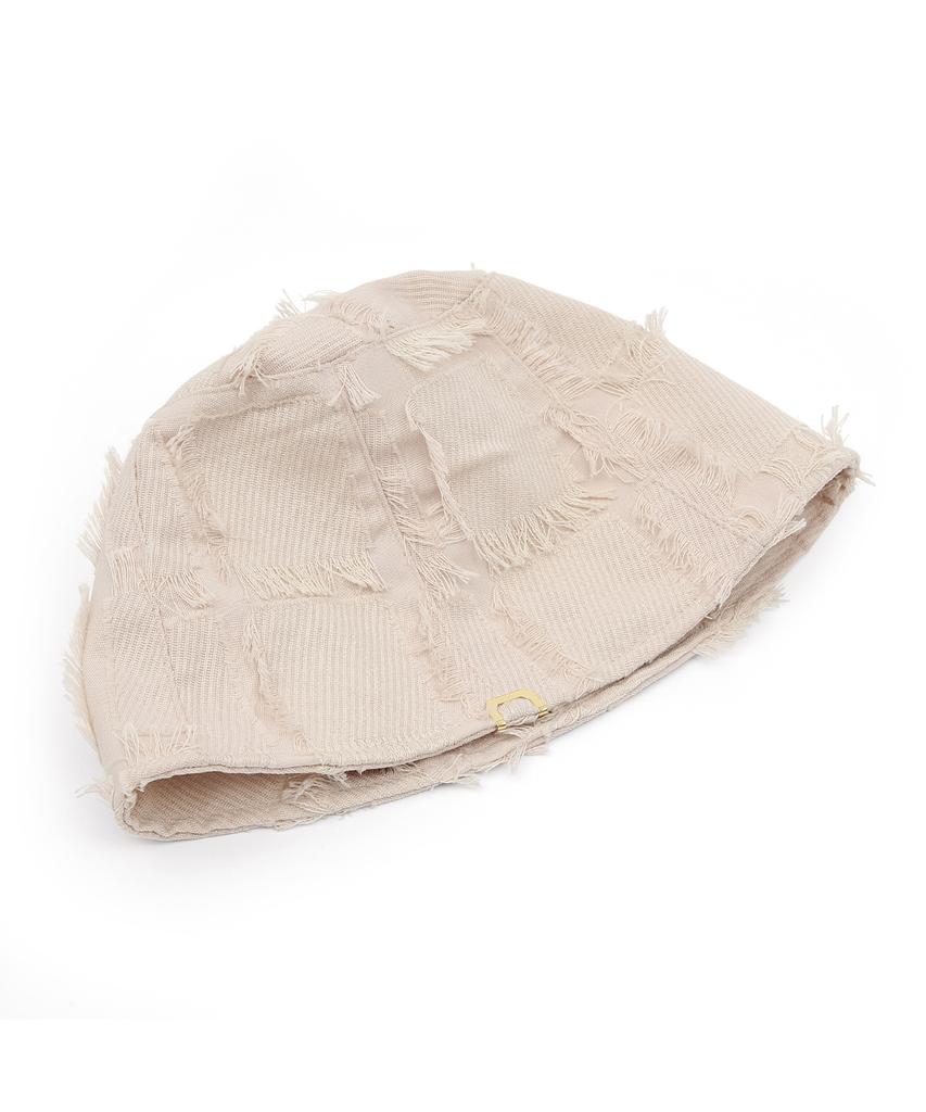 Eondeokeonteulolseutyudio Vintage Autumn Bucket Hat Stand Bucket / Block Tassle / Beige