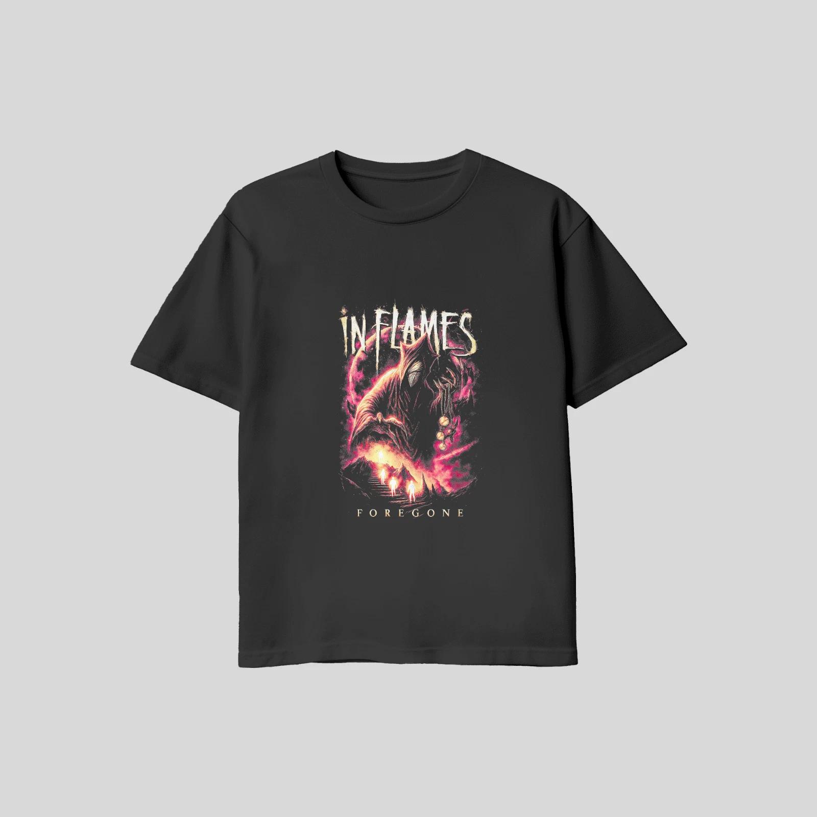 Unisex Adult Casual Graphic In Flames Forgone Grim Reaper T Shirt G... XXXL