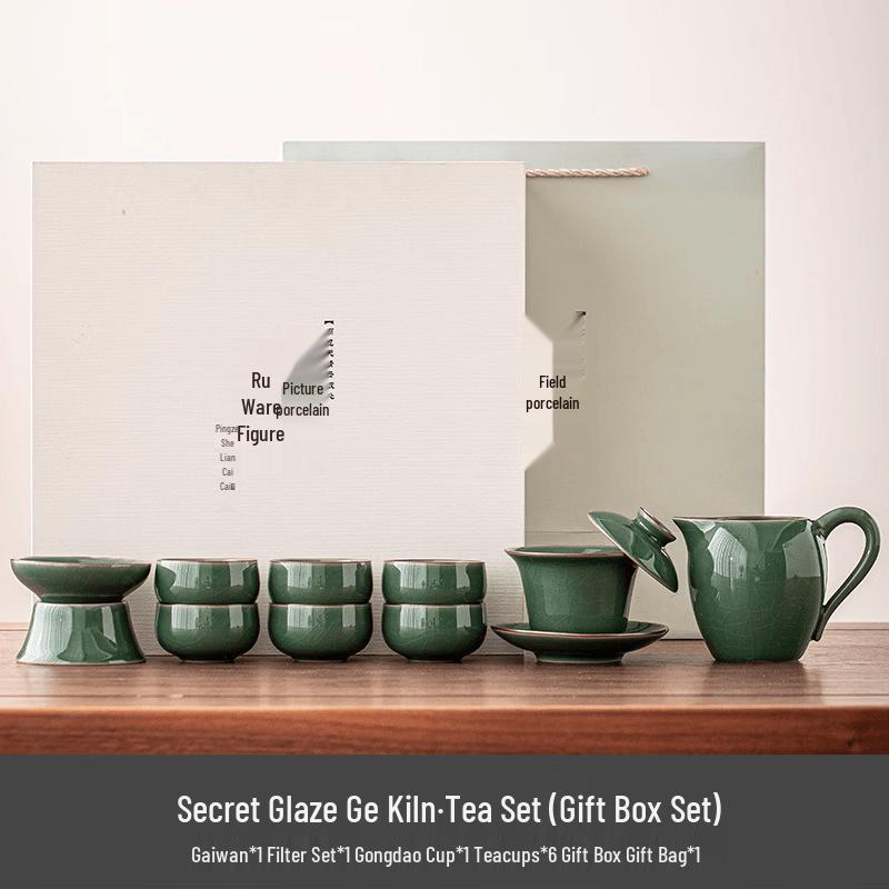 Chaxun Geyao Tea Set with Secret Glaze Gaiwan