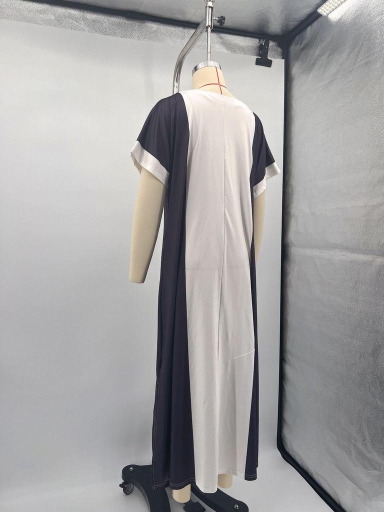 2025 Damen Resort Colorblock Print Lockeres Kleid