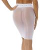 Womens High Waist Lace Patchwork Pencil Skirt Glossy Stretchy Fabric Semi Sheer Bodycon Skirt