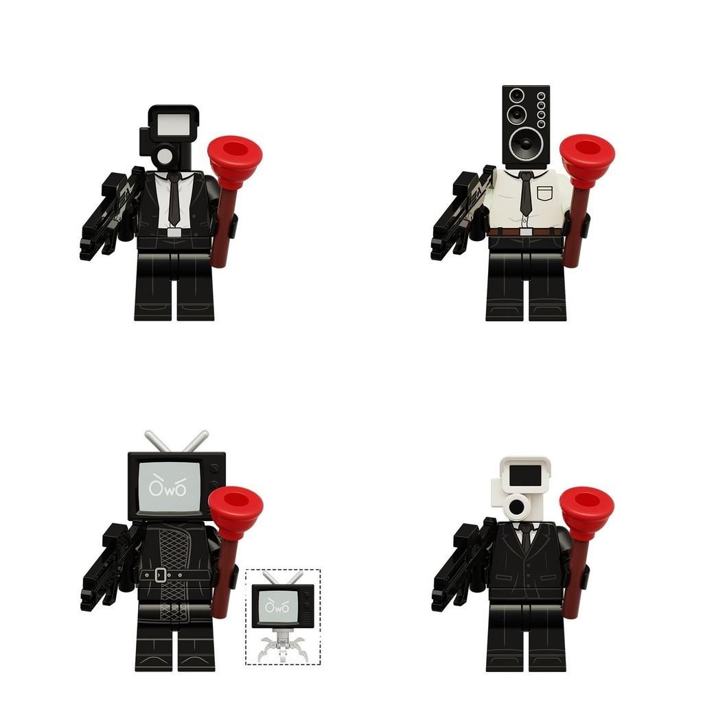 Toilettenmann Überwachungsfernseher Zusammengebaute Bausteine Spielzeug DIY Kunststoff ABS Material Kleine Partikelblöcke 0-38 Stück Nettogewicht 0,01 kg