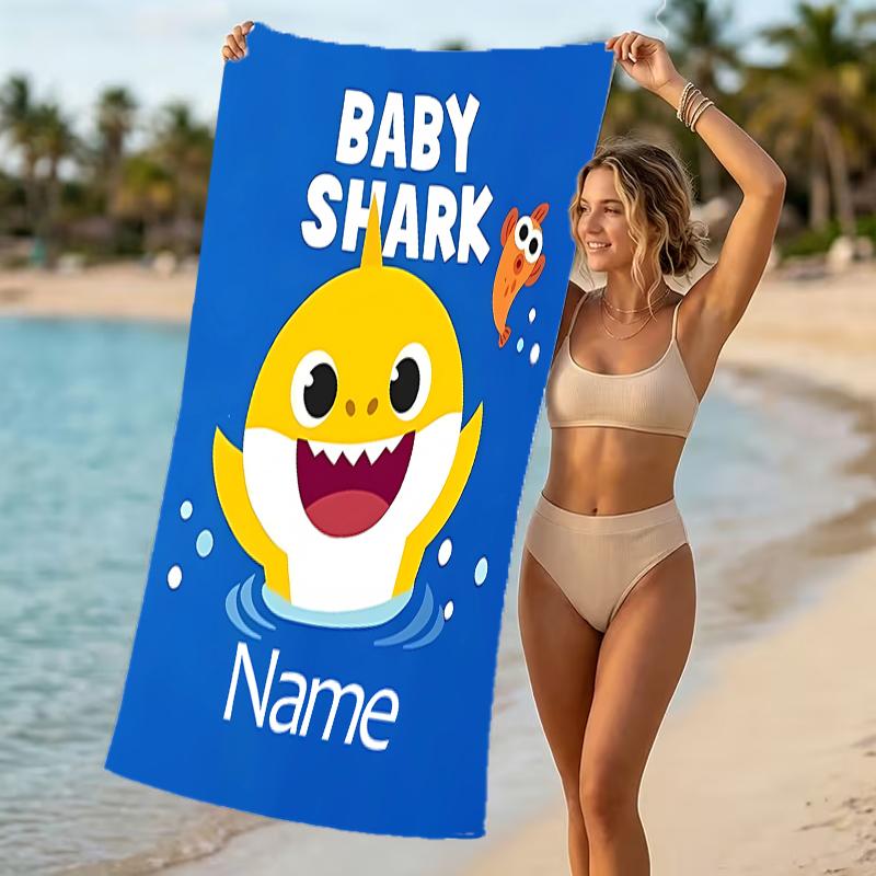 Customizable personalized beach towels Cute Shark themed designs.Suitable for the beach, yoga, sports;ideal as beach accessories