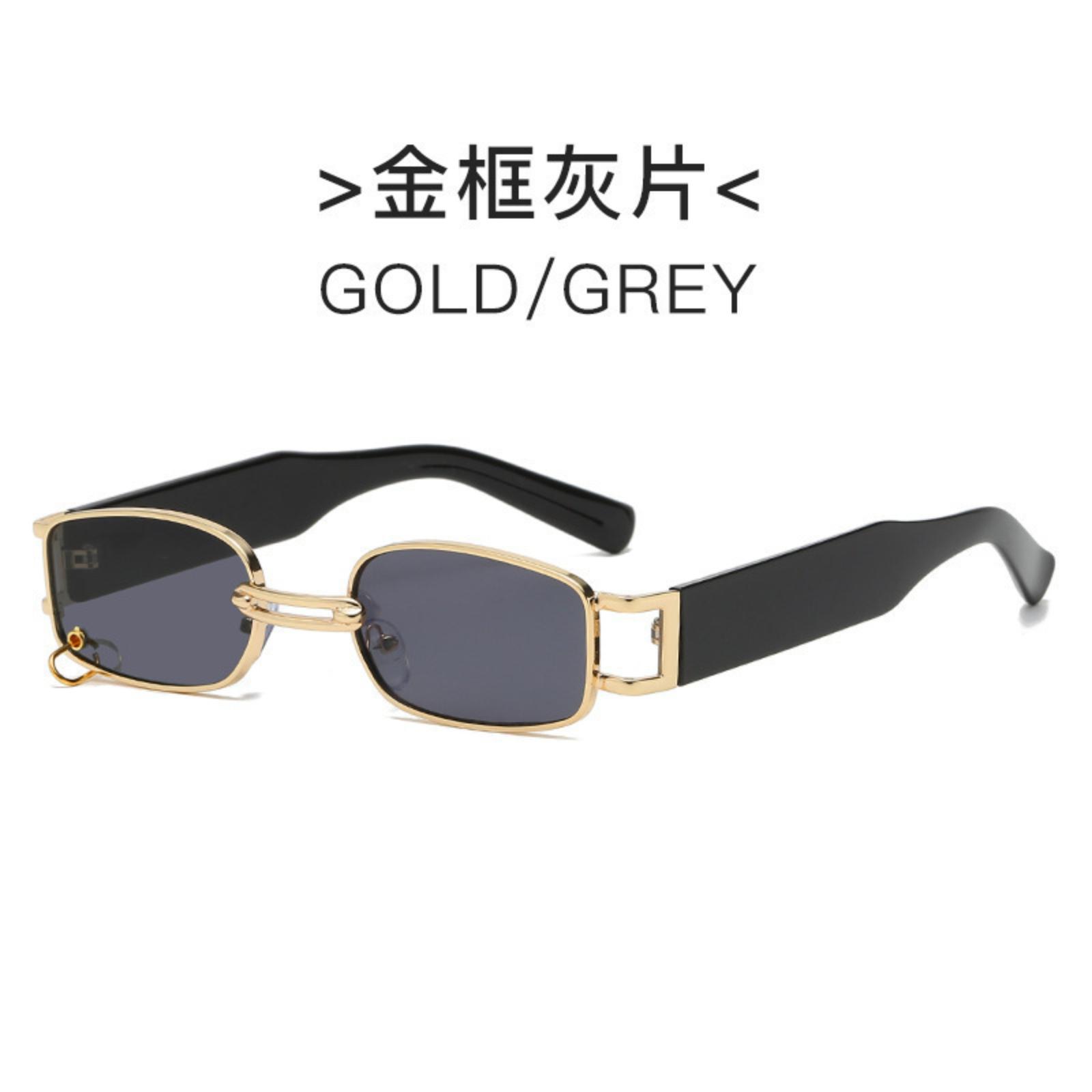 Small Metal Ring Sunglasses Square Frame Fashion Eyewear UV Protection Lightweight Durable Comfortable Fit one size