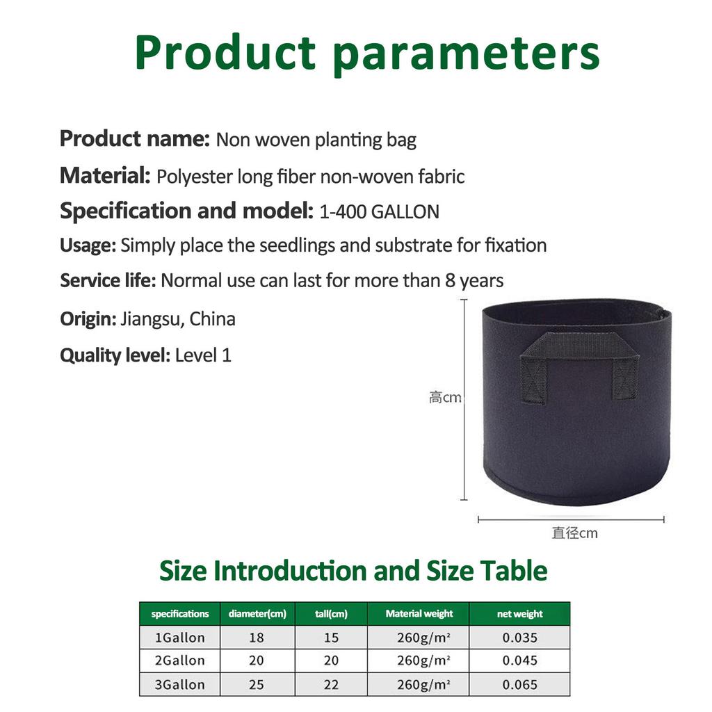 Gallon Plants Bag Thickened Non Woven Fabric With Handle