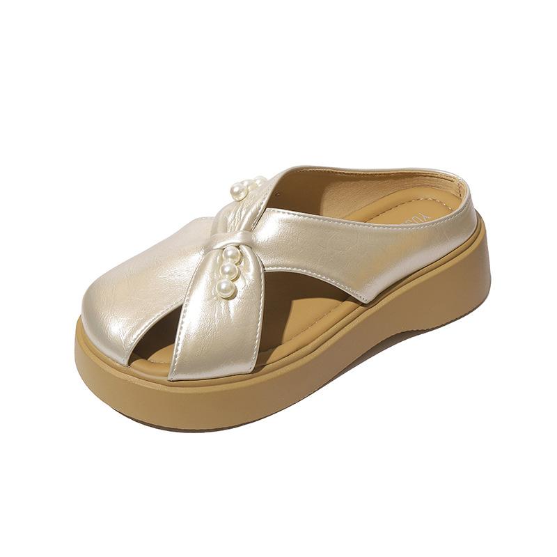 Platform Mary Jane Shoes Women's 2025 Summer New Outwear Fashion Versatile Casual Soft Bottom Non-slip Baotou Slippers