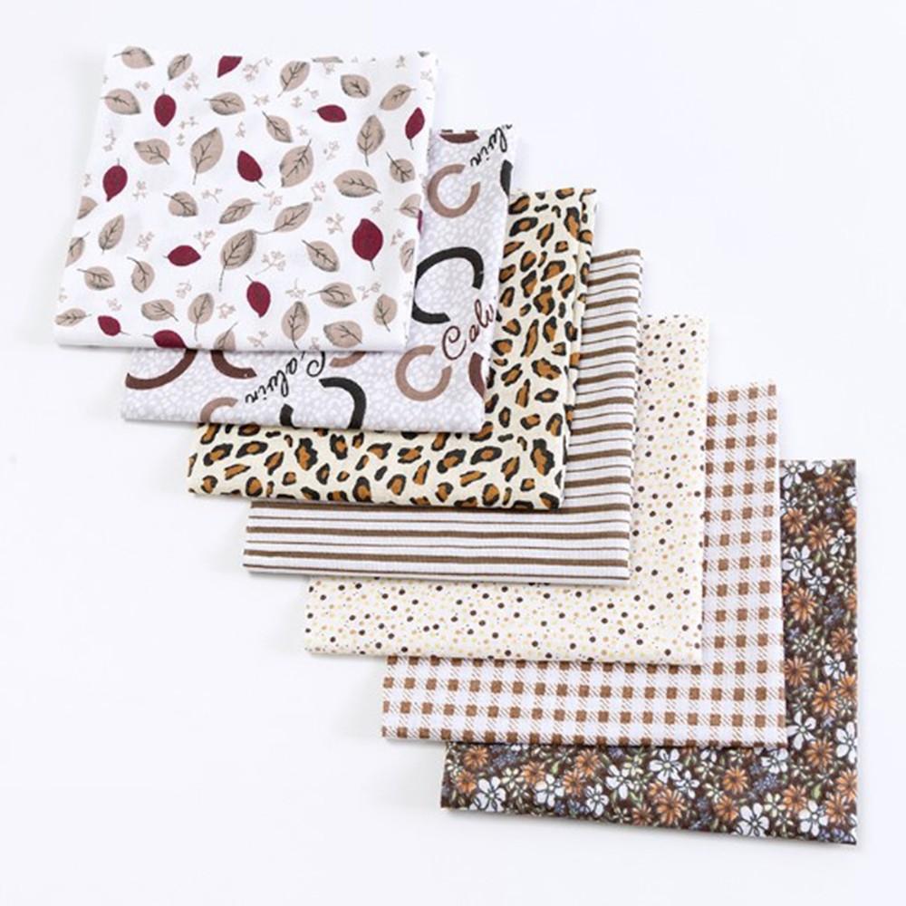 DIY Sewing Essential 7 Piece Assorted Cotton Fabric Bundle with Mixed Patterns
