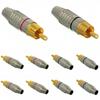 10Pcs RCA Male Plug Solder Gold Audio Video Cable Adapter Connector for Receiver Amplifiers and Sound Systems