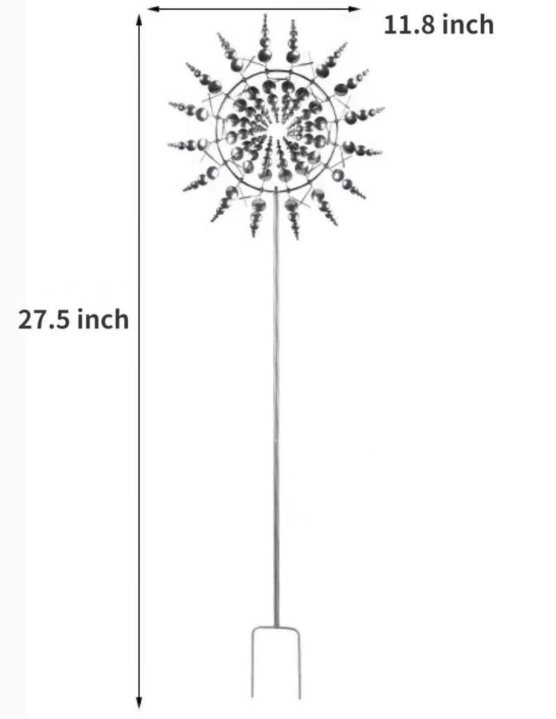 Garden Windmill Outdoor Wind Spinner Iron Crafts Wind Power Rotating Sculpture Ornament Garden Patio Lawn Courtyard Decor
