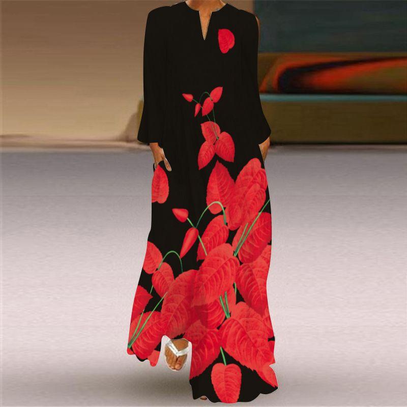 Long Sleeves Dress Women's 2025 Spring/Summer New Arrival Women's Clothing 3D Peacock Fashion Print Long Dress Travel Photography Clothes