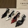 2025 Early Spring New Products Hollow Shallow Mouth Women's Shoes Bow Decoration Pointed High Heels Temperament Thin Heel Sandals Women