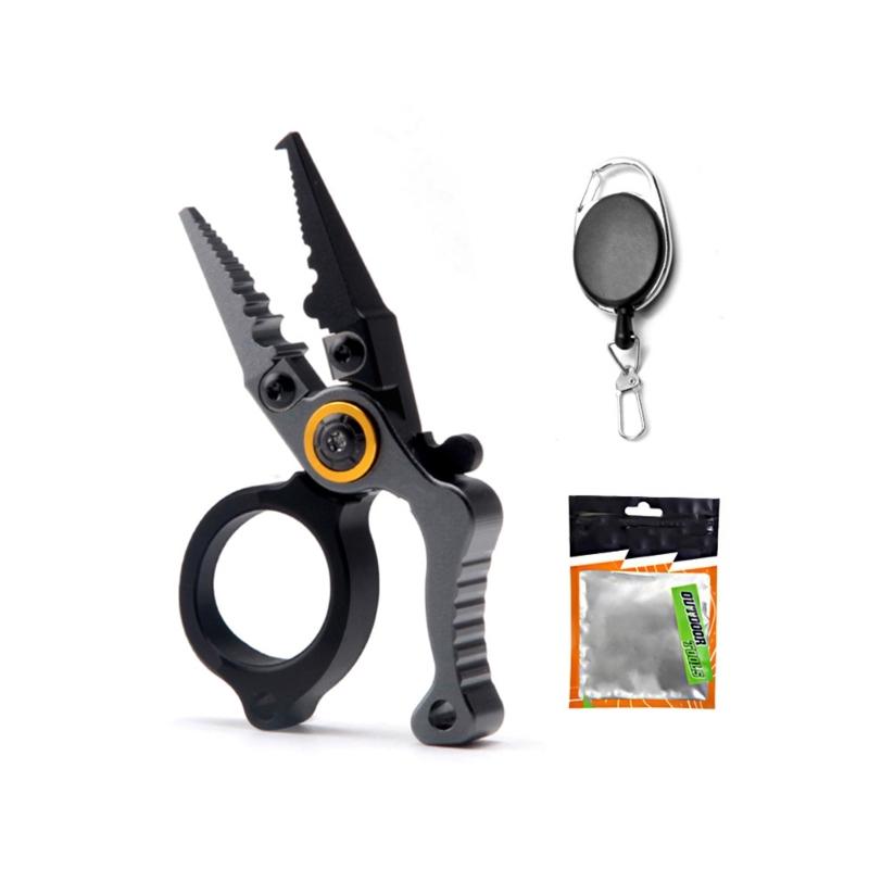 Aluminum Alloy Fishing Pliers Hook Remover Outdoor Fish Line Cutter Tool Comfortable Grip Scissors Fishing Accessories