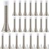 60 Pcs Spring Door Stopper with Rustproof Screw Rubber Bumper Tips, 3" Flexible Heavy Duty Spring Wall Door Stop Low Mounted Door Bumper for Home