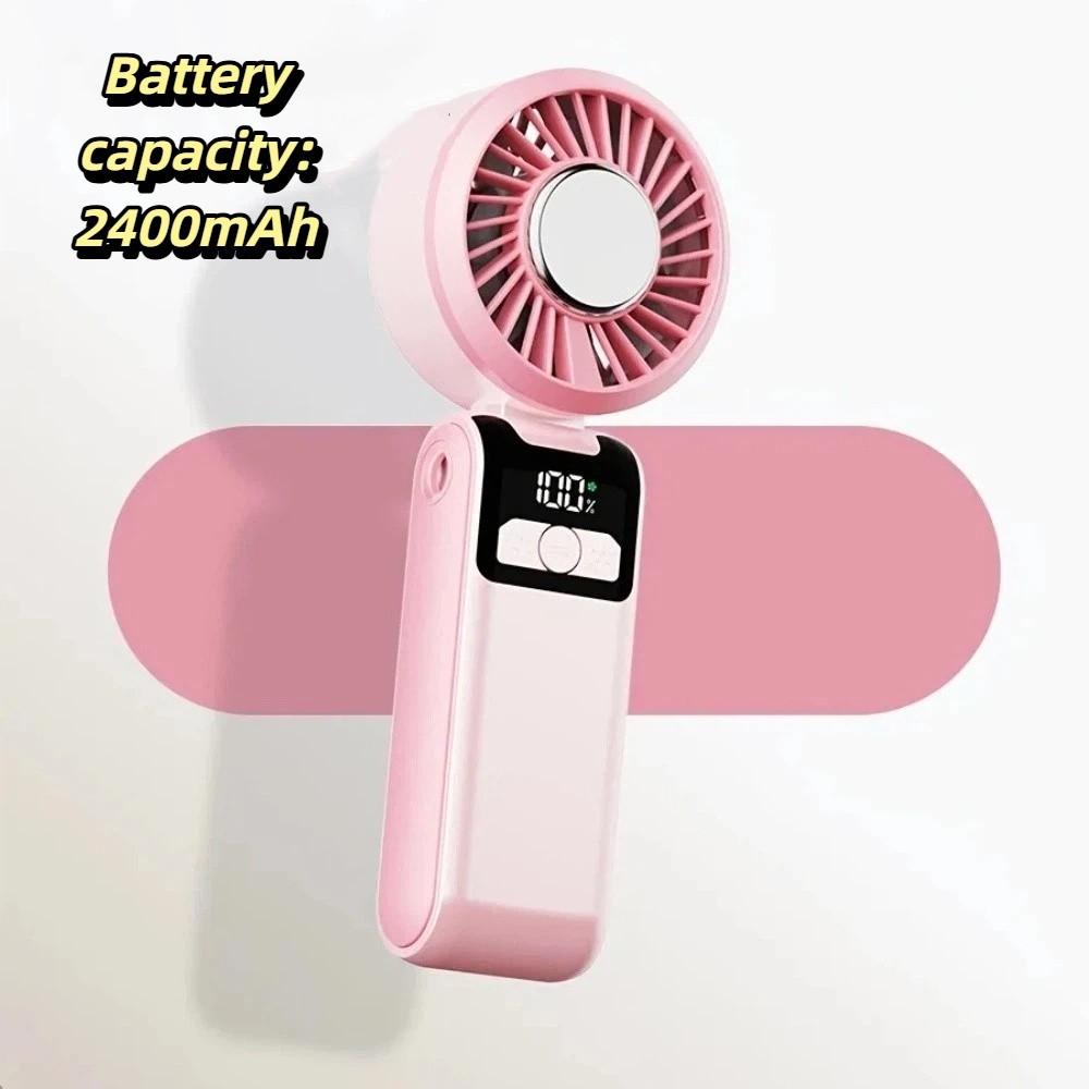 Lightweight Construction Handheld Fan Flexible Folding Design Desktop Fan  Travel Use