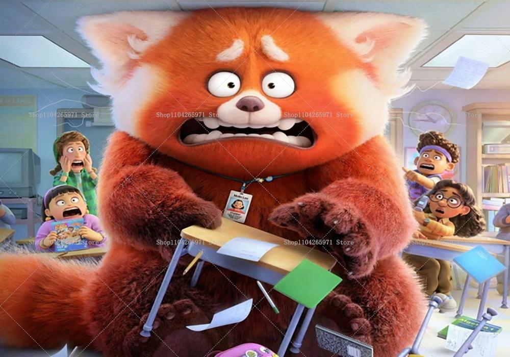 Cartoon Turning Red Happy Birthday Backdrop Banner Cute Red Panda Theme Kids Girls Birthday Party Decor Photo Background Supplie