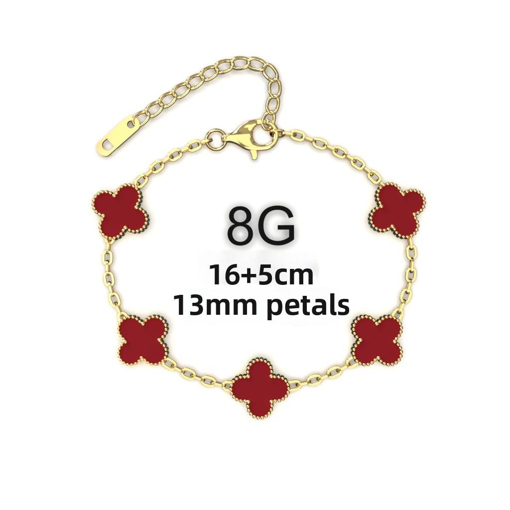 13MM Titanium Steel Four-leaf Clover Bracelet Small Fresh Fashion Petals 18K Does Not Lose Color Ladies Bracelet