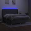 Maison Exclusive - Sommier à lattes de lit matelas LED Gris foncé 180x200 cm Tissu