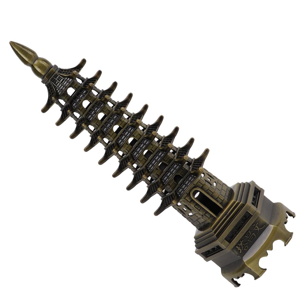 Tower Model Green Bronze Alloy 18cm 9 Levels WenChang Tower Desktop Ornament for Home Office Decoration Gift