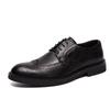  Men Leather Shoes Business Dress Shoes All-Match Casual Shock-Absorbing Footwear Wear-Resistant Wedding Shoes