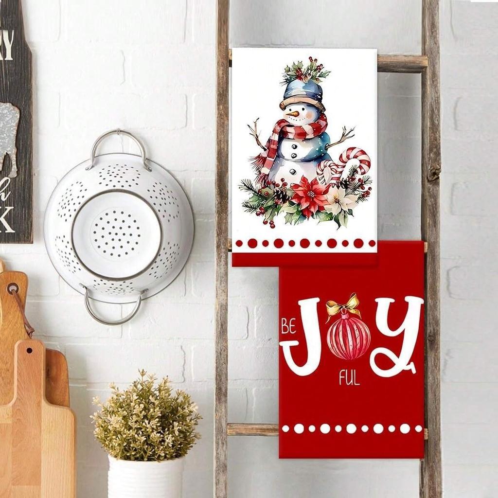 1pc/2pc/4pc/pack Christmas Scrub Sponge Creative Kitchen Dish Cloth Festive Cleaning Decor for Home & Table Kitchen Dish Towel Xmas Cleaning Supplies