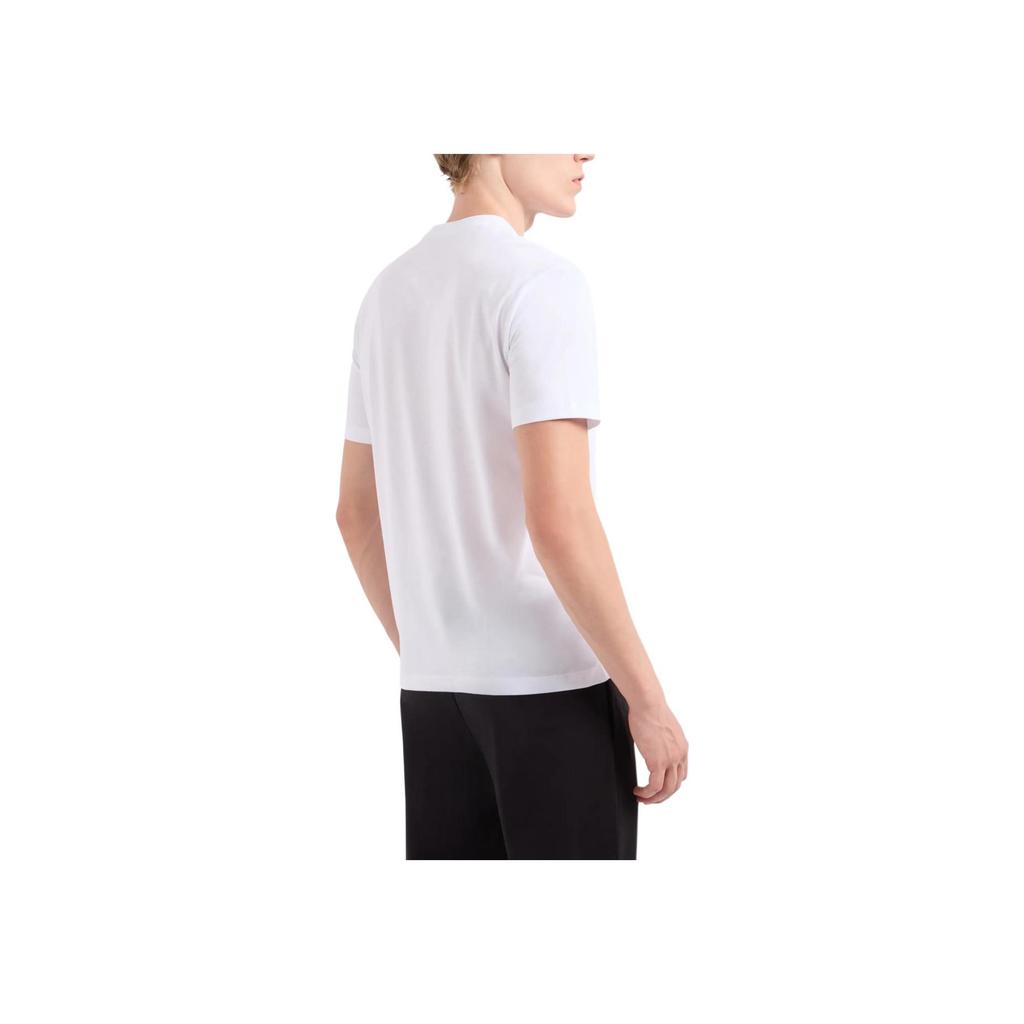 Emporio Armani EA7 SS24 T-shirt da uomo a maniche corte con girocollo e stampa logo Colore Bianco Crema 6DPT81-PJVPZ-1100