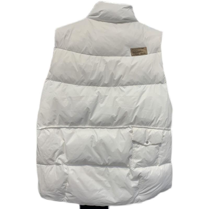 Down vest women's short new outer wear winter white duck down vest rivets trend stand-up collar vest thickened
