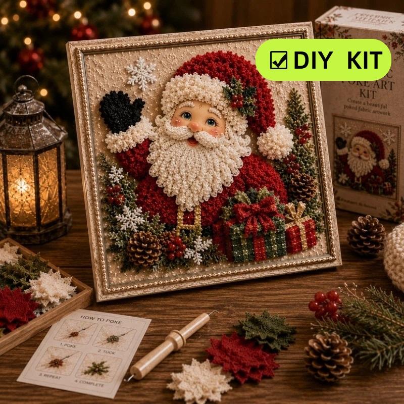 3D Vánoční Látková Dírkovací Kreativní Umělecká Sada DIY Látková Dírkovací Umělecká Sada S Předstřiženými Čtverci Sváteční Ruční Výroba Domácí Dekorace Pro Začátečníky