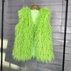 Plus Size Faux Shearling Vest Mid-Length Fur Coat Warm Sleeveless Jacket Women