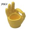 Modern Home Office Ornament 3D Printed Hand Gesture Planter, OK Finger Flower Pot, Fun Plant Container Cute Small Cactus for Desk Decor Artistic Shape
