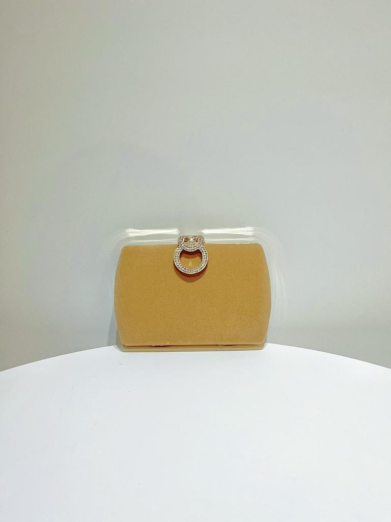 Rhinestone Buckle Velvet Evening Clutch with Chain - Perfect for Cheongsam