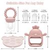 Baby Fruit Food Feeder & Mini Freezer Tray Combo, 4 Month+, Breastmilk Popsicle Freezer Molds for Baby Cooling Relief, BPA Free Silicone Feeder