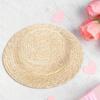 Woven Straw Bonnet Hat Base for Women Breathable Victorian Straw Hat French Flat Top Hat Headwear Beach Vacation Sun Caps