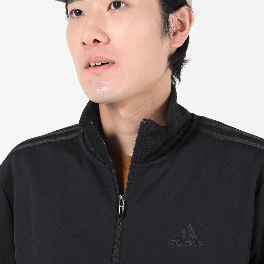 Adidas Regular Fit Double Knit Track Top BXF58 Size S Men's 3-Stripes Black/Black (IK7330)
