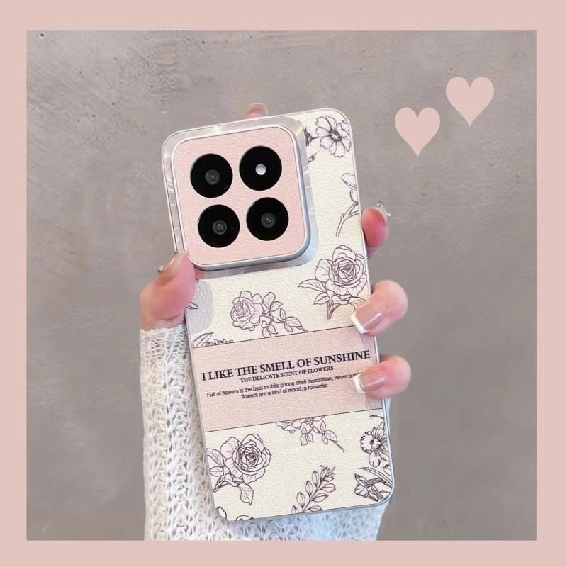 

Подходит для чехла для телефона Xiaomi 15U Xiaoxiangfeng, Redmi Note14P Розовый кожаный K70pro Противоударный защитный чехол Redmi note14pro +