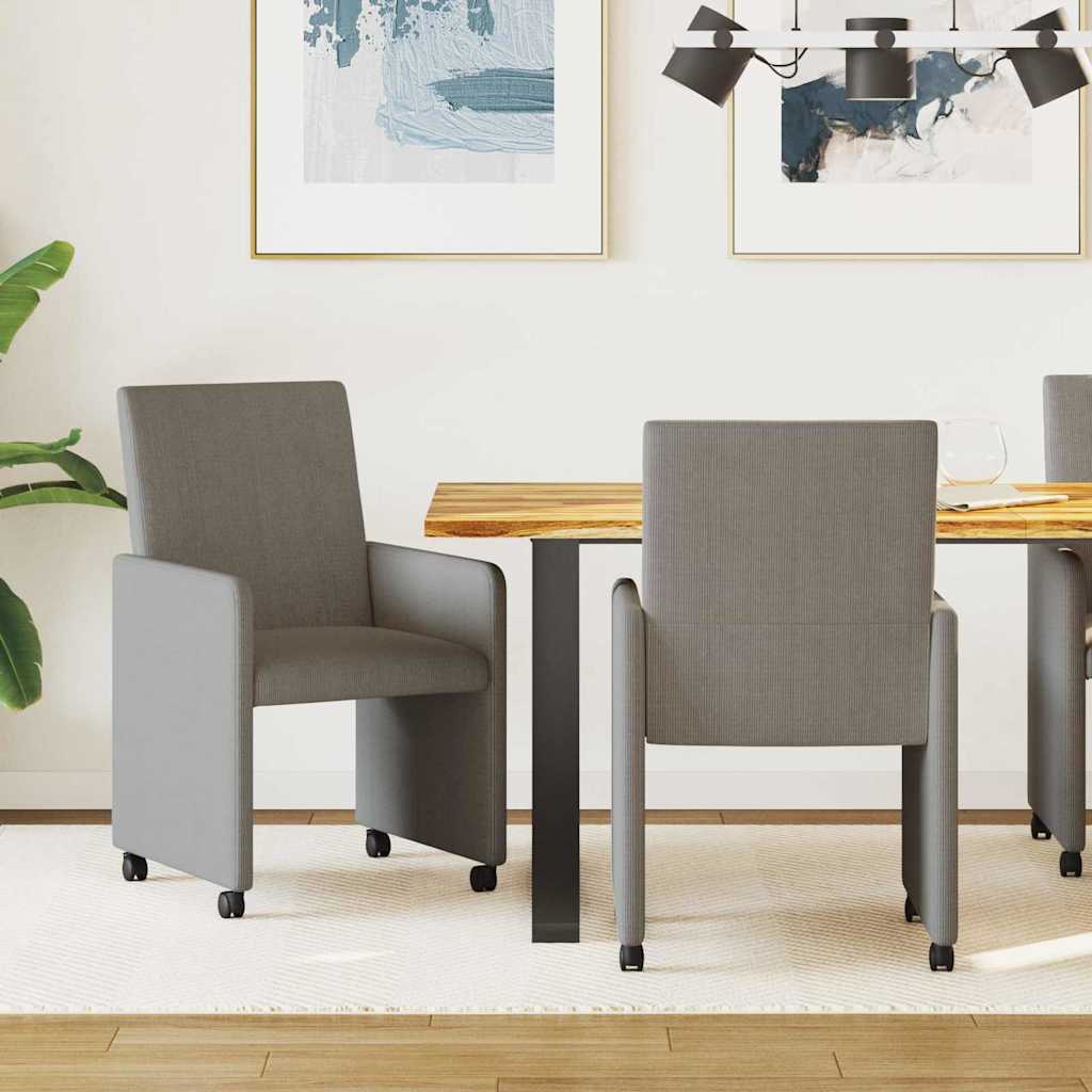 Dining Chairs with Casters 2 pcs Light Grey 57 x 66 x 94 cm