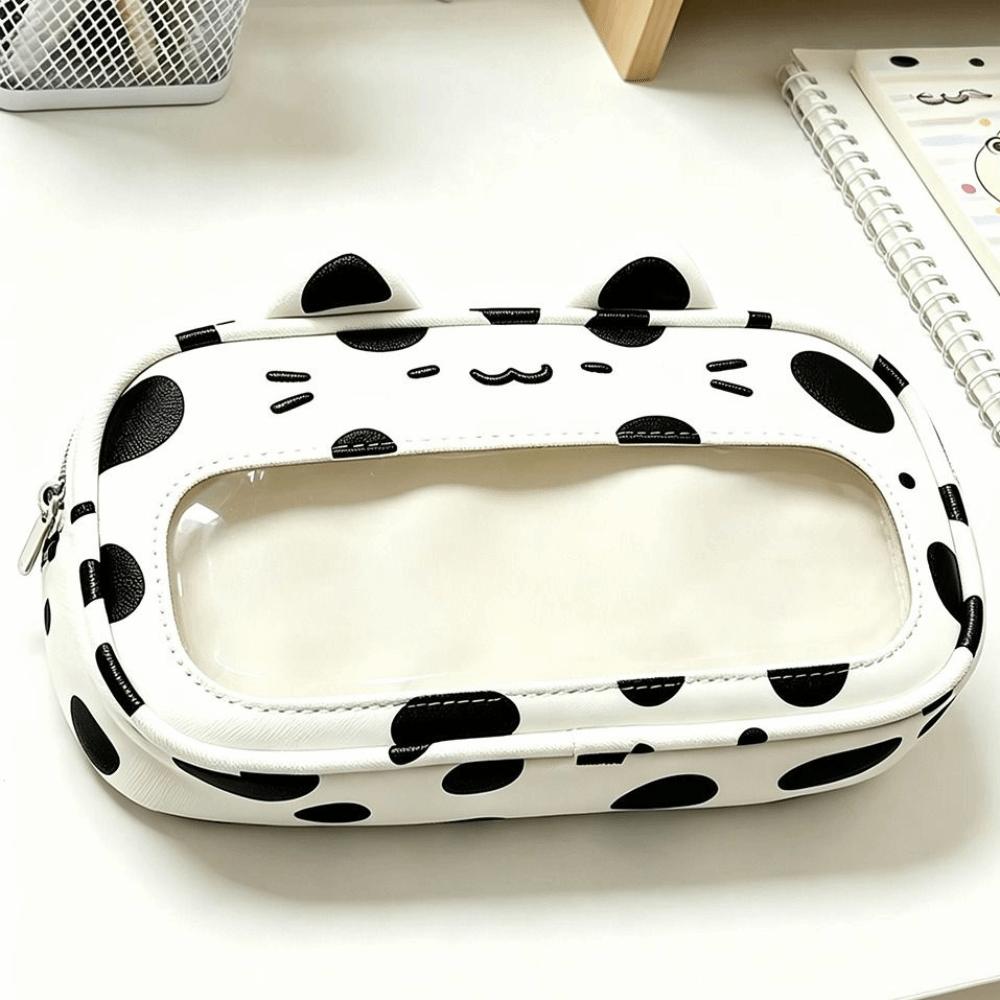 With Clear Window Pencil Pouch Double Layers Stationery Bag Kawaii Pen Bag  Gift