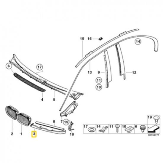 Front Under Headlight Molding Cover Trim For BMW 3 Series E46 4 Door 1998-05