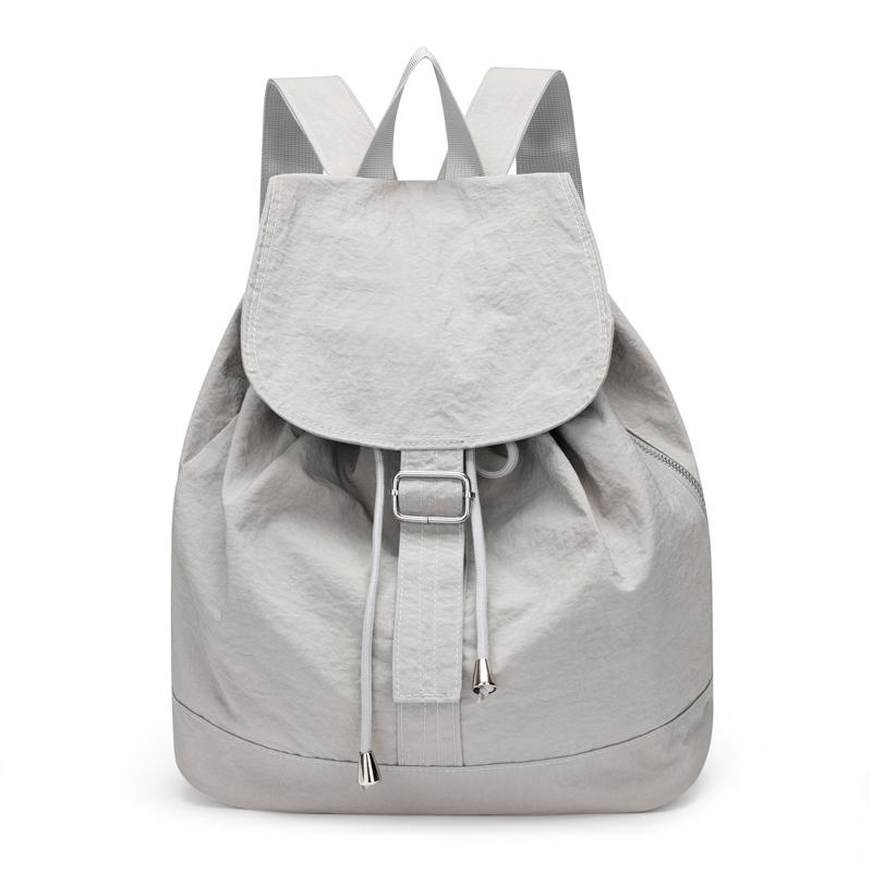 

Студенческая школьная сумка в стиле колледжа, женский однотонный рюкзак из нейлона, мужская спортивная сумка для отдыха на открытом воздухе светло-серый